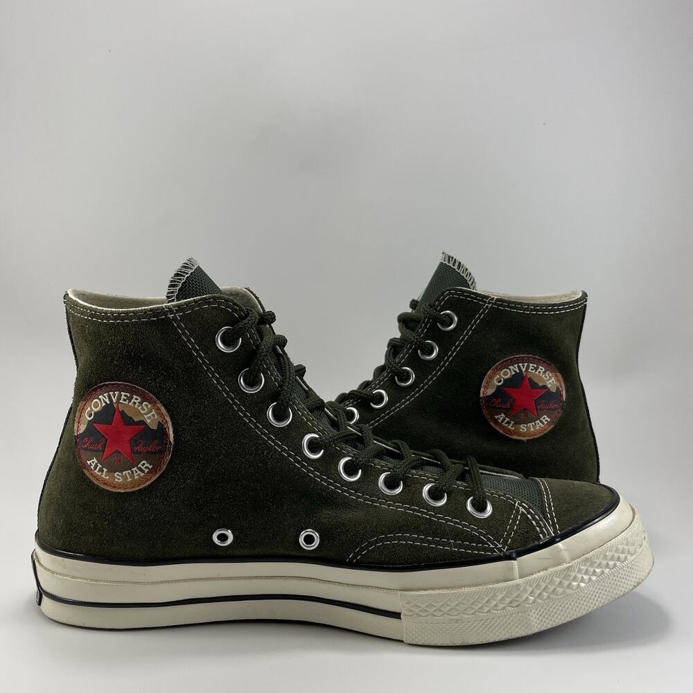 Converse Chuck Taylor 70 HI 'Utility Green' Suede Sneaker Mens Size 8, Womens 10 - Picture 4 of 11
